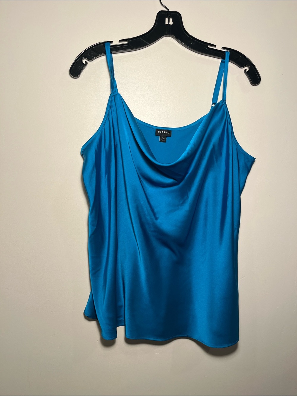 torrid Teal Satin Cowl Neck Camisole